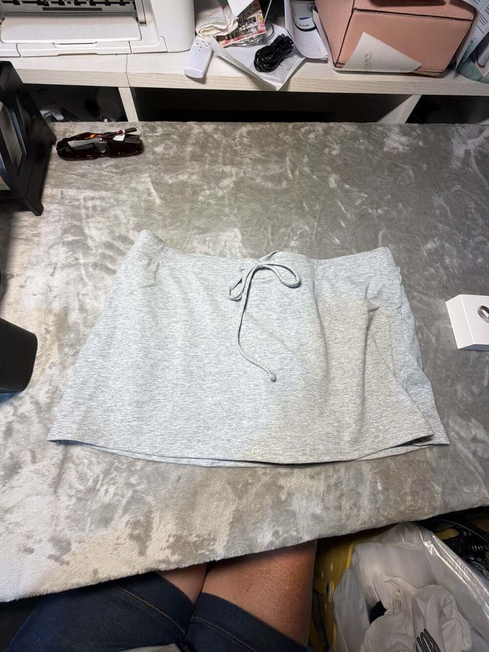 Free Haven Women's Grey Drawstring Sweat Skort